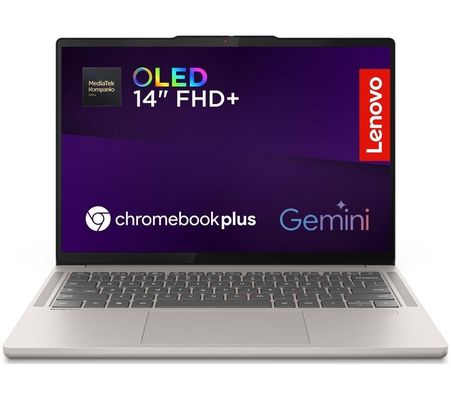 LENOVO 83MY002HUK 14" Chromebook - MediaTek Kompanio Ultra, 128 GB UFS, Seashell, Silver/Grey