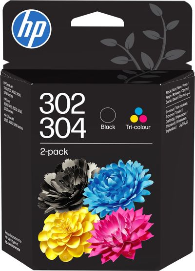 HP 302/304 Tri-colour and Black Ink Cartridge - Pack of 2, Black & Tri-colour