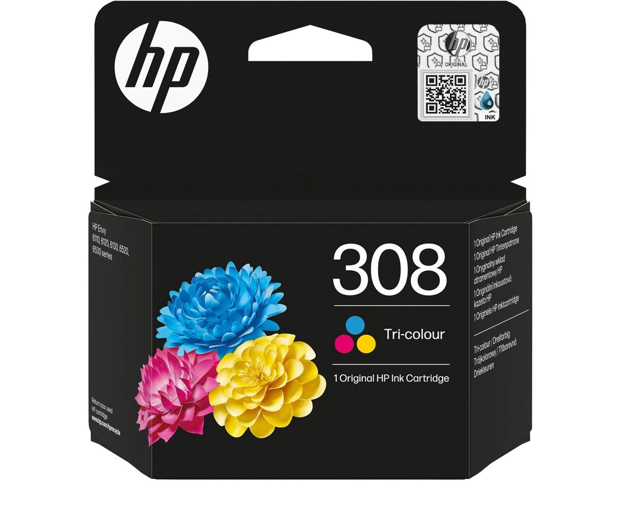 HP 308 Original Tri-colour Ink Cartridge, Tri-colour - Image 1