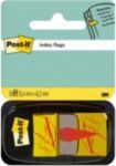 Post-It Index Flags Repositionable Sign Here 25x43mm Red Text On Yello