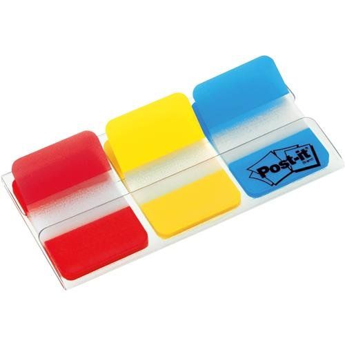 Post-It Index Flags Strong Repositionable 25x38mm 3x22 Tabs Red Yellow - Image 1
