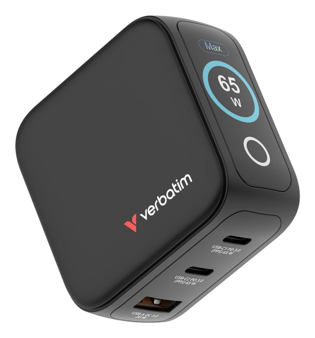 Verbatim Mini GAN Charger 65W w/ Displa - Image 1