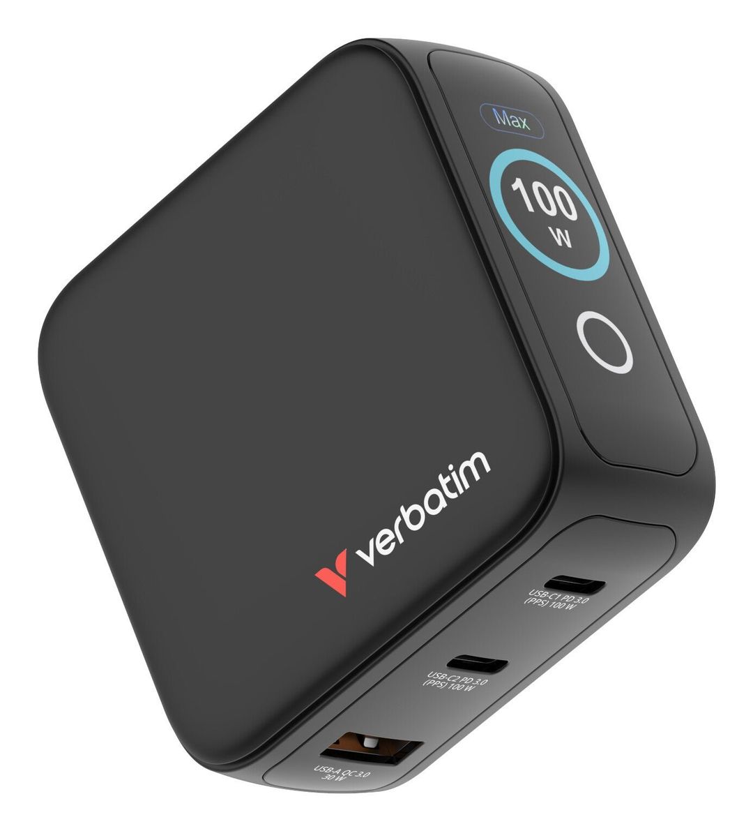 Verbatim Mini GAN Charger 100W w/ Displa - Image 1