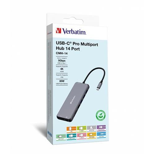 Verbatim CMH-14 USB Type-C 5000 Mbit/s Silver - Image 1