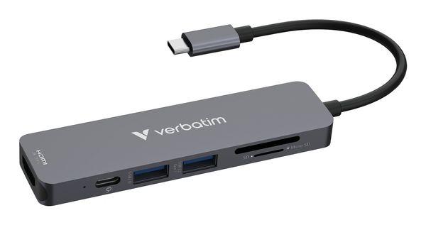 Verbatim USB-C Essentials Multiport Hub 6 ports: HDMI. USB-C PD. USB-A - Thumbnail 2