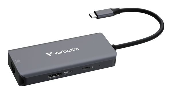 Verbatim USB-C Essentials Multiport Hub 6 ports: RJ45. HDMI. USB-C PD.
