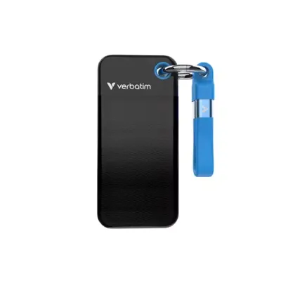 Verbatim Pocket SSD USB 3.2 Gen 2 1TB Black/Blue - Thumbnail 3