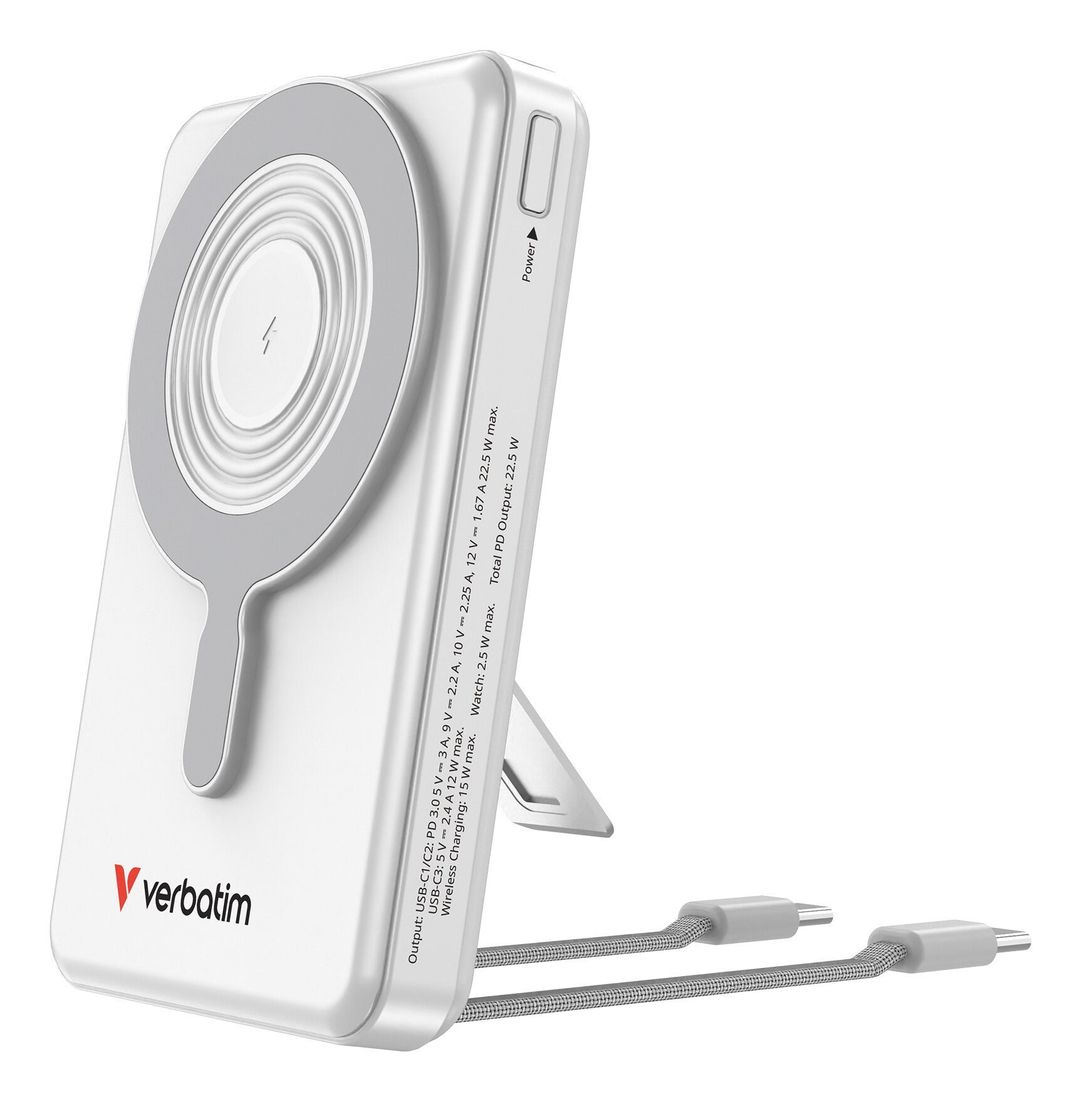 Verbatim Charge'n'Go 2C & Display Power Bank 10000 mAh Silver - Image 1