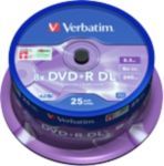 Verbatim DVD+R Double Layer 8x Matt Silver 25pk Spindle