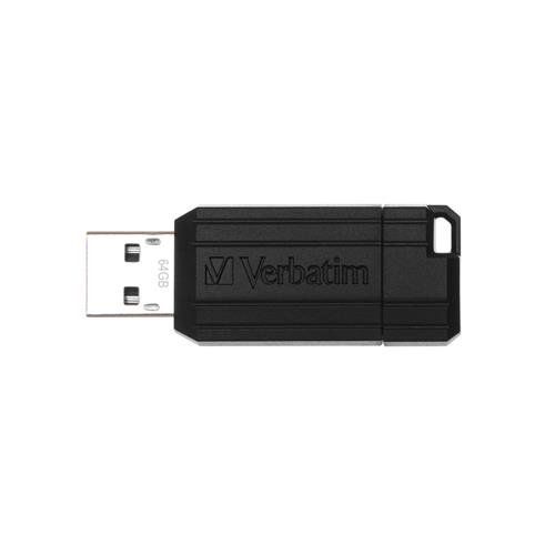 Verbatim PinStripe - USB Drive 64 GB - Black - Image 1