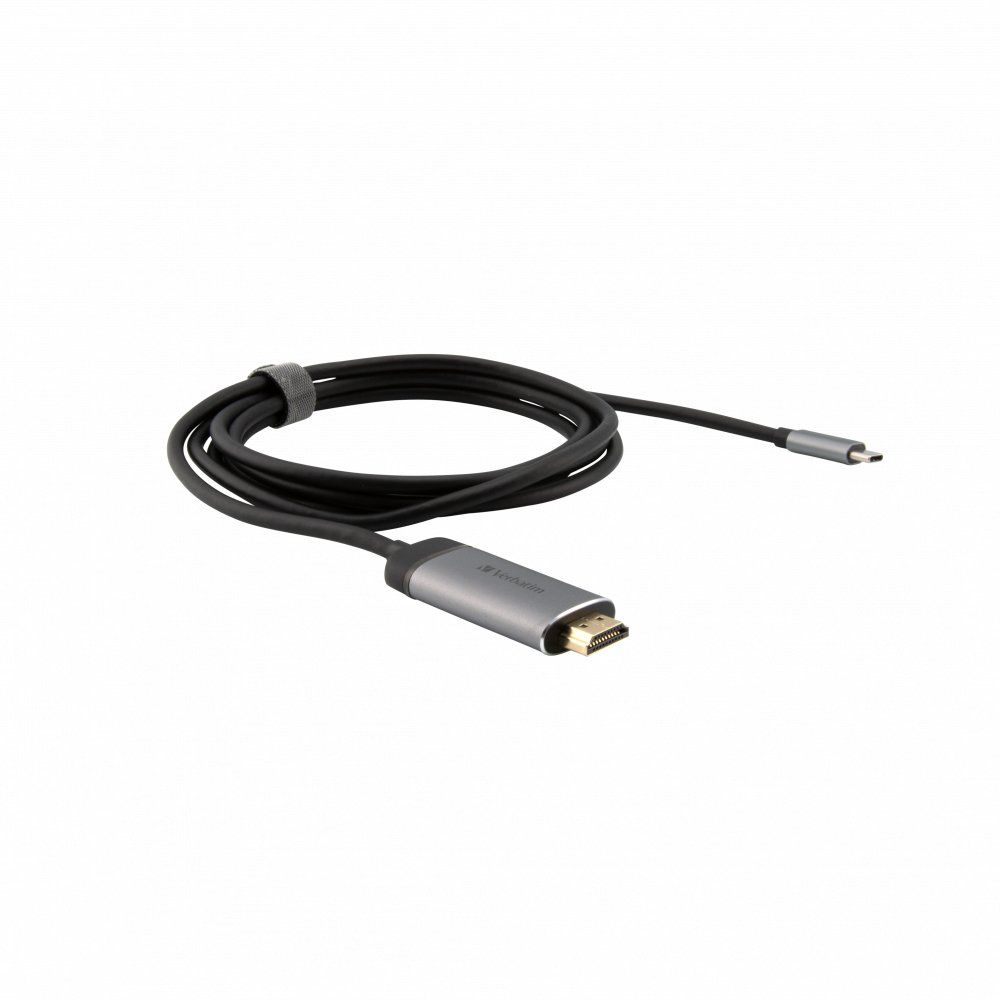 Verbatim 49144 video cable adapter 1.5 m USB Type-C HDMI Black, Silver - Image 1