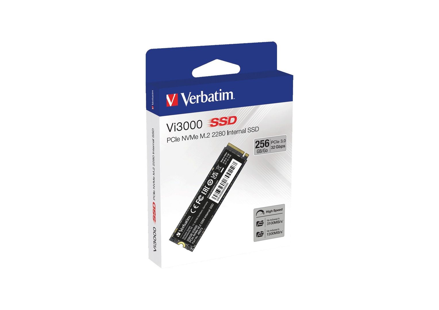 Verbatim Vi3000 PCIe NVMe M.2 SSD 256GB - Image 1