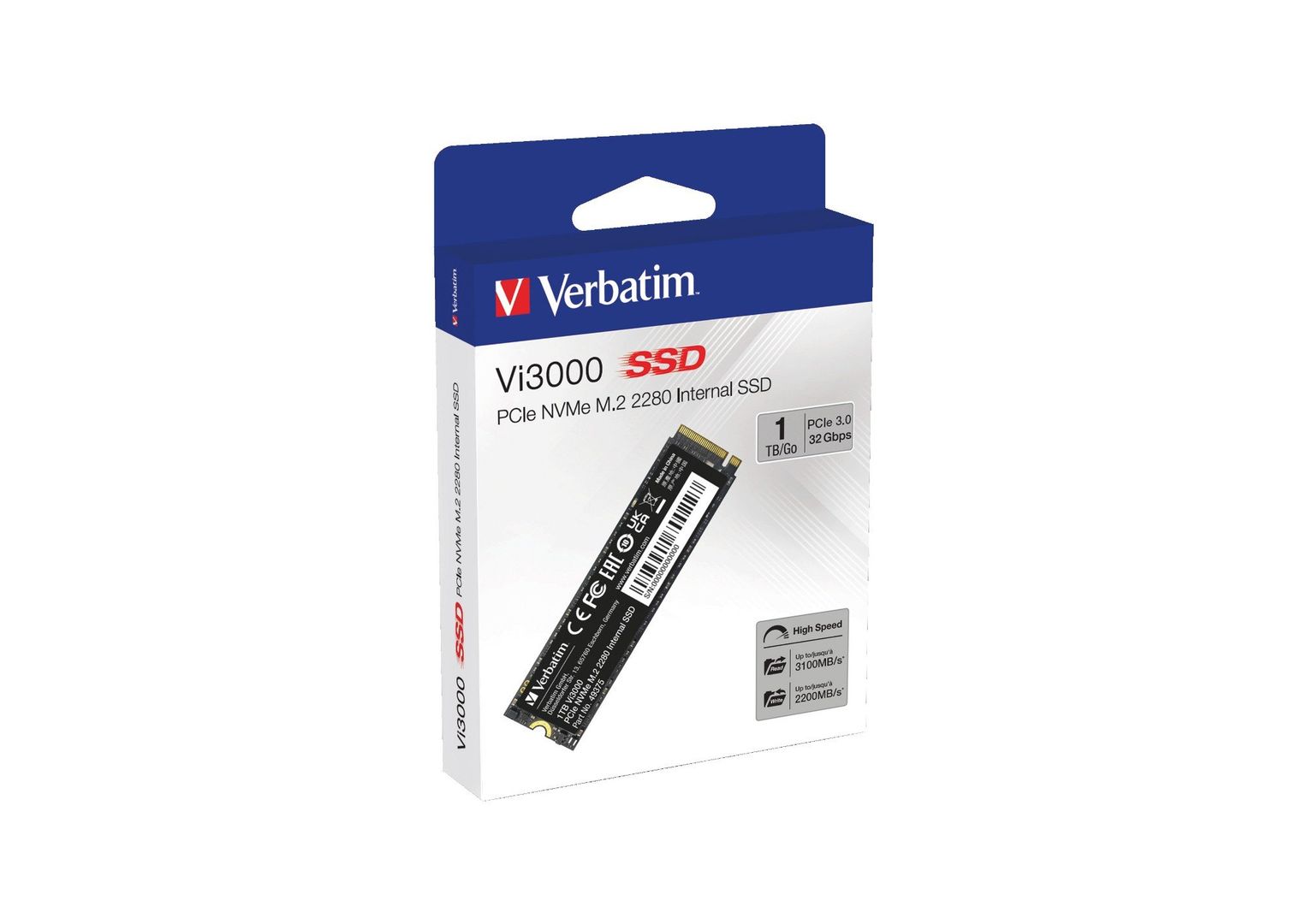 Verbatim Vi3000 PCIe NVMe M.2 SSD 1TB - Image 1