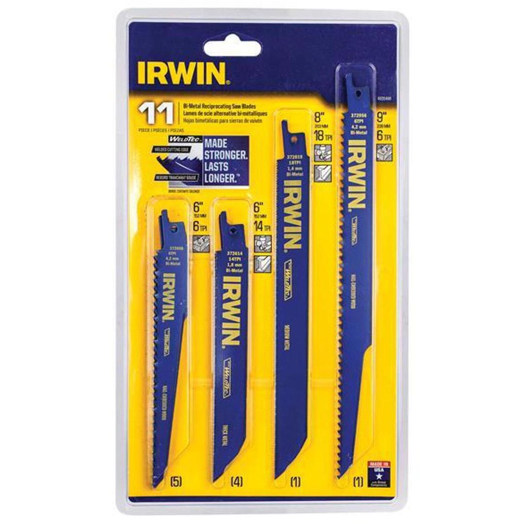 IRWIN Bi-Metal Reciprocating Blade Set, 11 Piece - Grey - Image 1