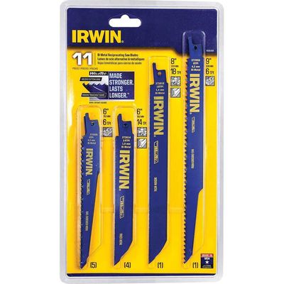 IRWIN Bi-Metal Reciprocating Blade Set, 11 Piece - Grey - Thumbnail 3