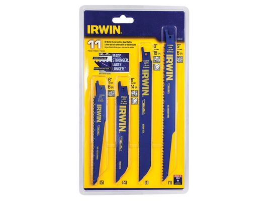 IRWIN Bi-Metal Reciprocating Blade Set, 11 Piece - Grey - Thumbnail 4