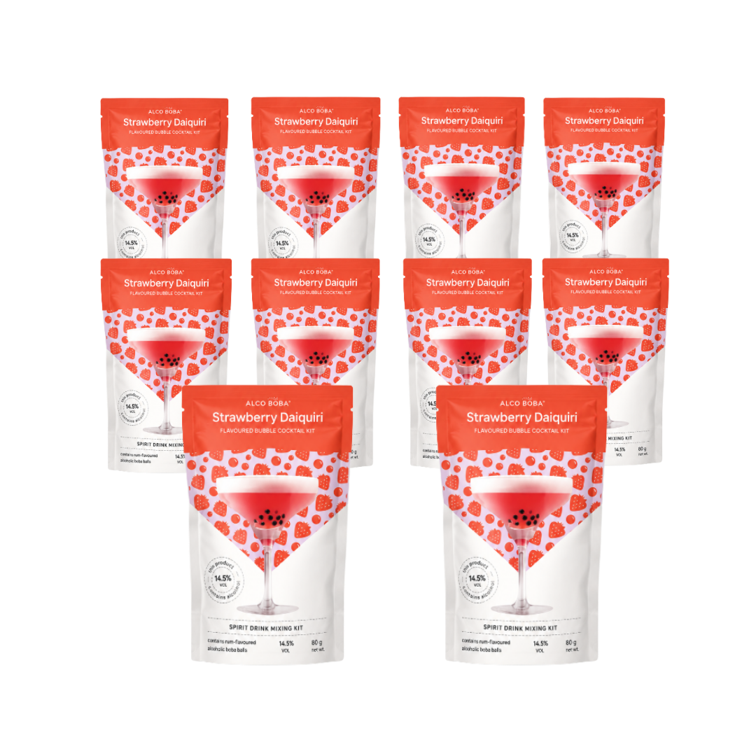 Alco Boba Strawberry Daiquiri Bubble Tea Kit 10 x 80g - Image 1