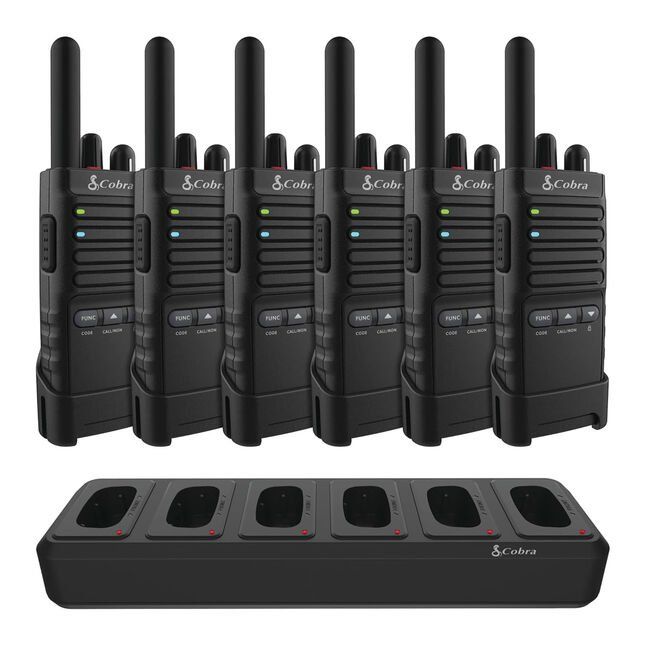 Cobra PX650 PMR446 Pro Business 2-Way Radio (6 Pack) with Multi Charger Dock - Image 1