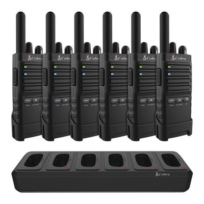 Cobra PX650 PMR446 Pro Business 2-Way Radio (6 Pack) with Multi Charger Dock
