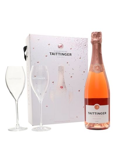 Taittinger Brut Prestige Rose Champagne / Glass Set
