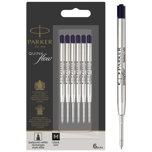 Parker Quink Flow Ballpoint Refill for Ballpoint Pens Medium Black (Pa - Image 1