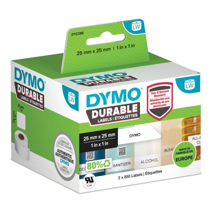 DYMO Durable White Self-adhesive printer label - Image 1