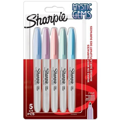 Sharpie Permanent Markers Mystic Gem Special Edition Fine Point Assorted Colours (Pack 5) 2157670 - Image 1