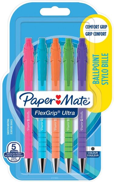 Papermate PAPER MATE FLEXGP ULT BALL BRGHT PK5