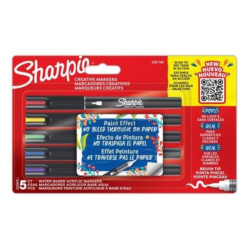 Sharpie Creative Marker Acrylic Paint Pens. Brush tip - 5 pcs. - Image 1