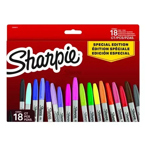 Sharpie Fine Permenant Marker Assorted Colours (Pack 18) - 2204015 - Image 1
