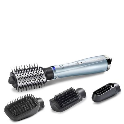 BABYLISS 2774U Hydro-Fusion Anti-Frizz 4-in-1 Hair Dryer Brush - Silver & Black, Black,Silver/Grey