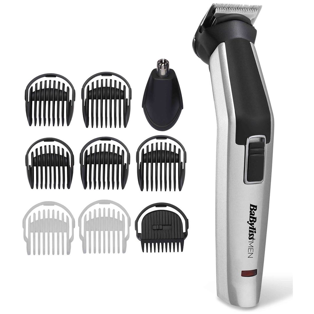 BABYLISS Men 7255U 10-in-1 Titanium Multi-Trimmer - Silver & Black, Black,Silver/Grey - Image 1