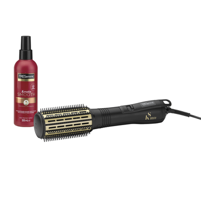 TRESEMME 2776BU Keratin Smooth Volume Hot Air Styler & Spray Set - Black & Gold, Black,Gold