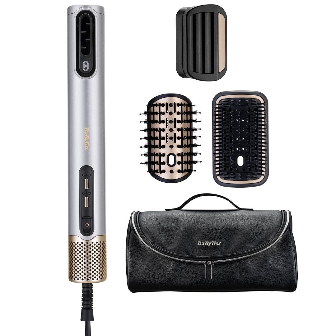 BABYLISS Air Wand Hair Dryer, Styler & Straightener All-in-One - Silver (Limited Edition), Silver/Grey - Image 1