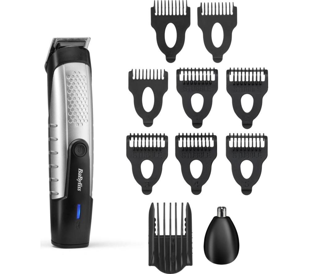 BABYLISS T812U Lithium Power Wet & Dry Beard Trimmer - Silver & Black, Black,Silver/Grey - Image 1