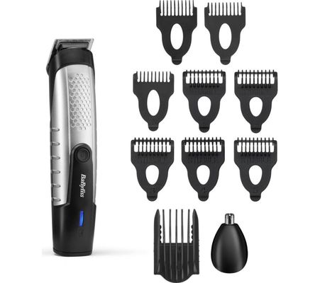 BABYLISS T812U Lithium Power Wet & Dry Beard Trimmer - Silver & Black, Black,Silver/Grey