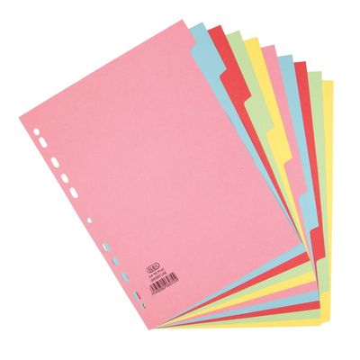 Elba A4 10 PART CARD DIVIDER AST