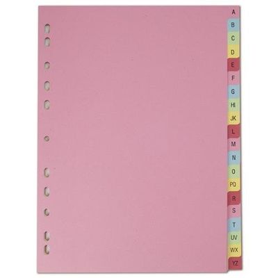 Elba Indices A4 A-Z 20 Part Coloured Card 400021450