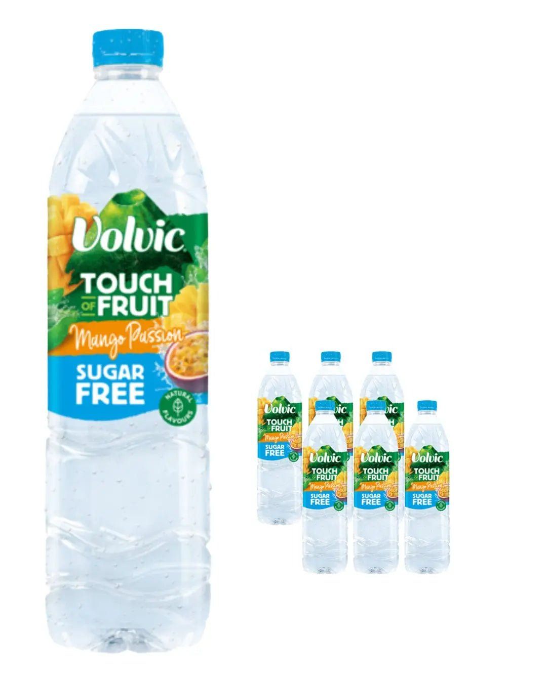 Volvic Sugar Free Touch of Fruit Mango Passion Flavoured Water Multipack, 6 x 1.5 L - Image 1