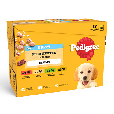Pedigree Puppy Wet Dog Food Mixed Selection 12 Pack 1.2kg