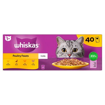 Whiskas 1+ Pouches in Jelly - Poultry Feasts / 40