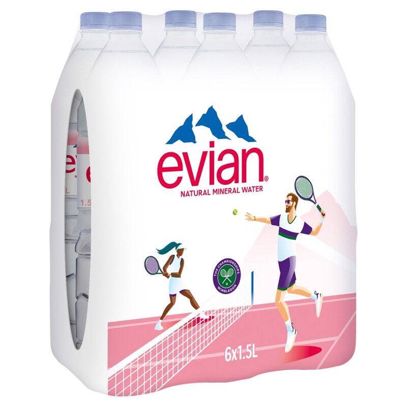 Evian Still Mineral Water Multipack, 6 x 1.5 L - Image 1