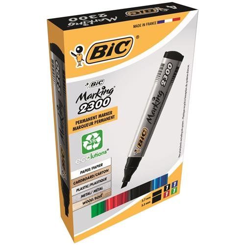 BIC Marking 2300 permanent marker Chisel tip Black. Blue. Green. Red 4 - Image 1