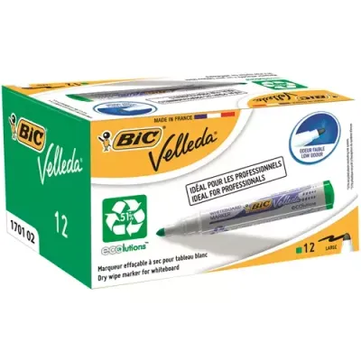 BIC Velleda 1701 Whiteboard Marker Bullet Tip 1.5mm Line Green Pack of - Thumbnail 2
