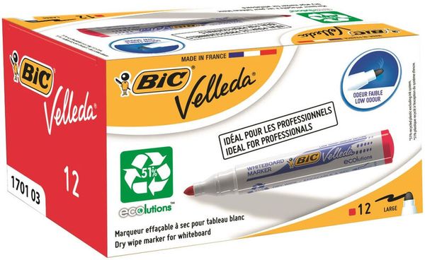 BIC Whiteboard Velleda ECOlutions 1701 marker 12 pc(s) Red