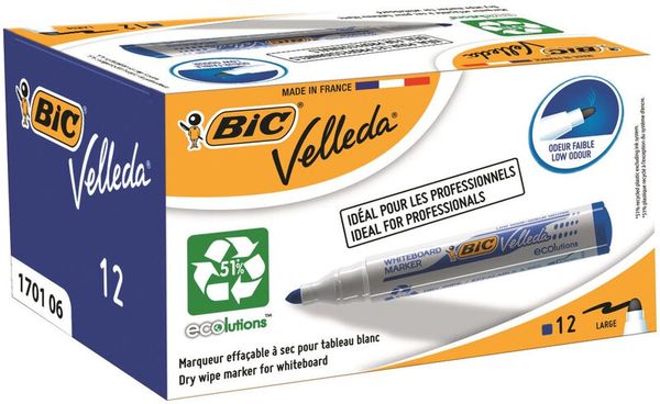 BIC Whiteboard Velleda ECOlutions 1701 marker 12 pc(s) Blue