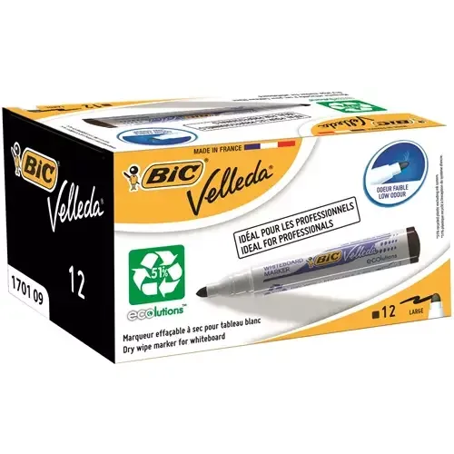 BIC Whiteboard Velleda ECOlutions 1701 marker 12 pc(s) Black - Image 1