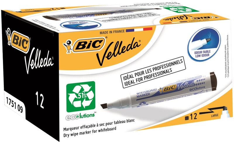 BIC Velleda Whiteboard 1751 marker Bullet tip Black - Image 1
