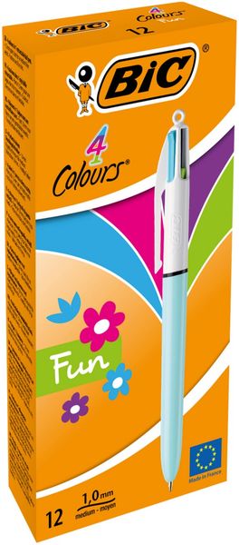 Bic 4 Colours Fun Retractable Ballpoint Pen (12 Pack) 887777