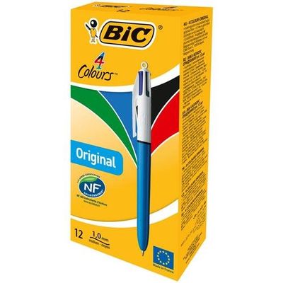 BIC 982866 ballpoint pen Black. Blue. Green. Red Clip-on retractable b